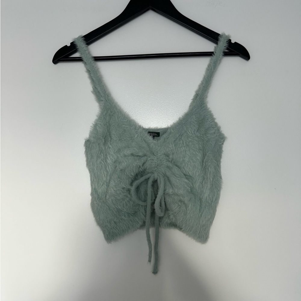 Wild Fable Green Fur Soft Cropped Top
